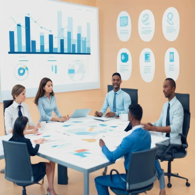 Leader evaluating options with team